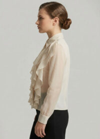woman-wearing-cream-ruffle-blouse-side